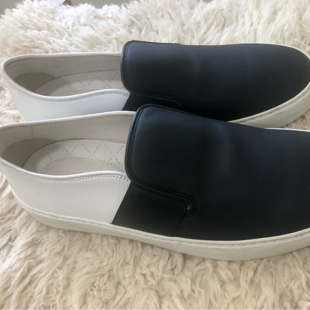 CHANEL Black and White womans slip on shoes